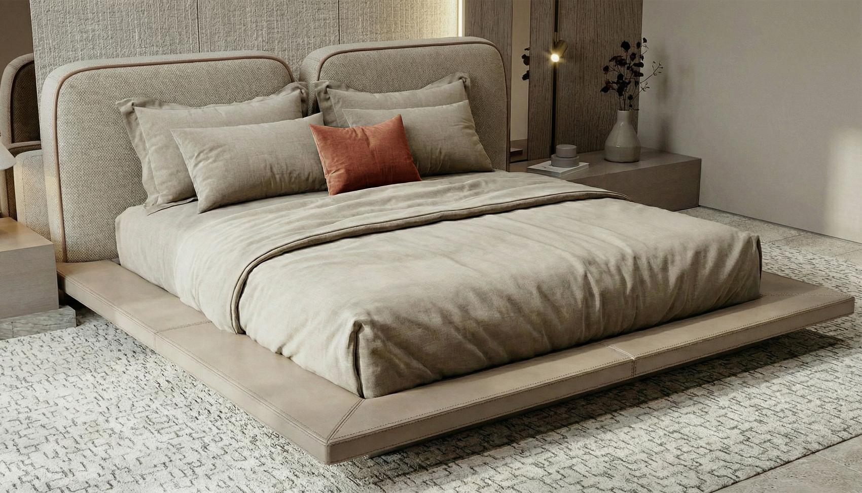 Aura Low-Profile Bed with Headboard