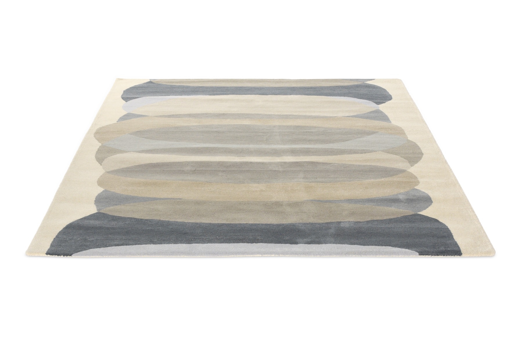Abstract Beige Hand Woven Rug