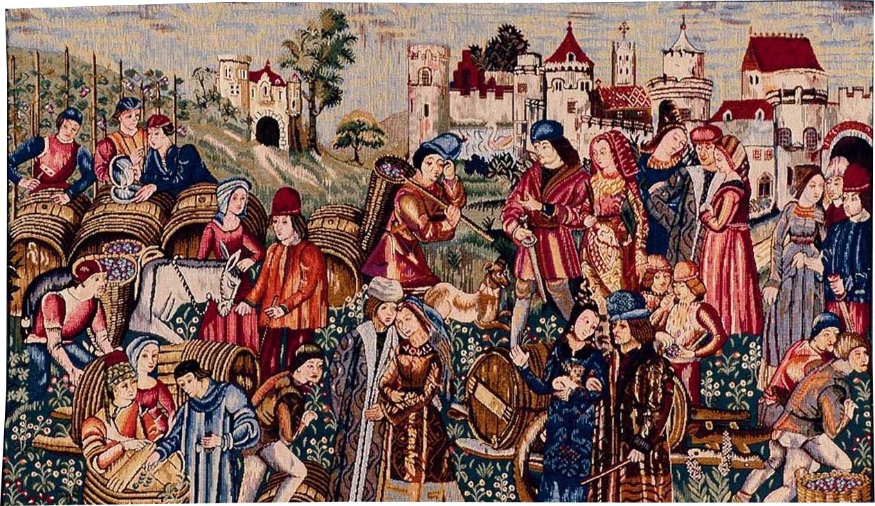 Wine Market Woven Tapestry | Size: 50 x 85 cm