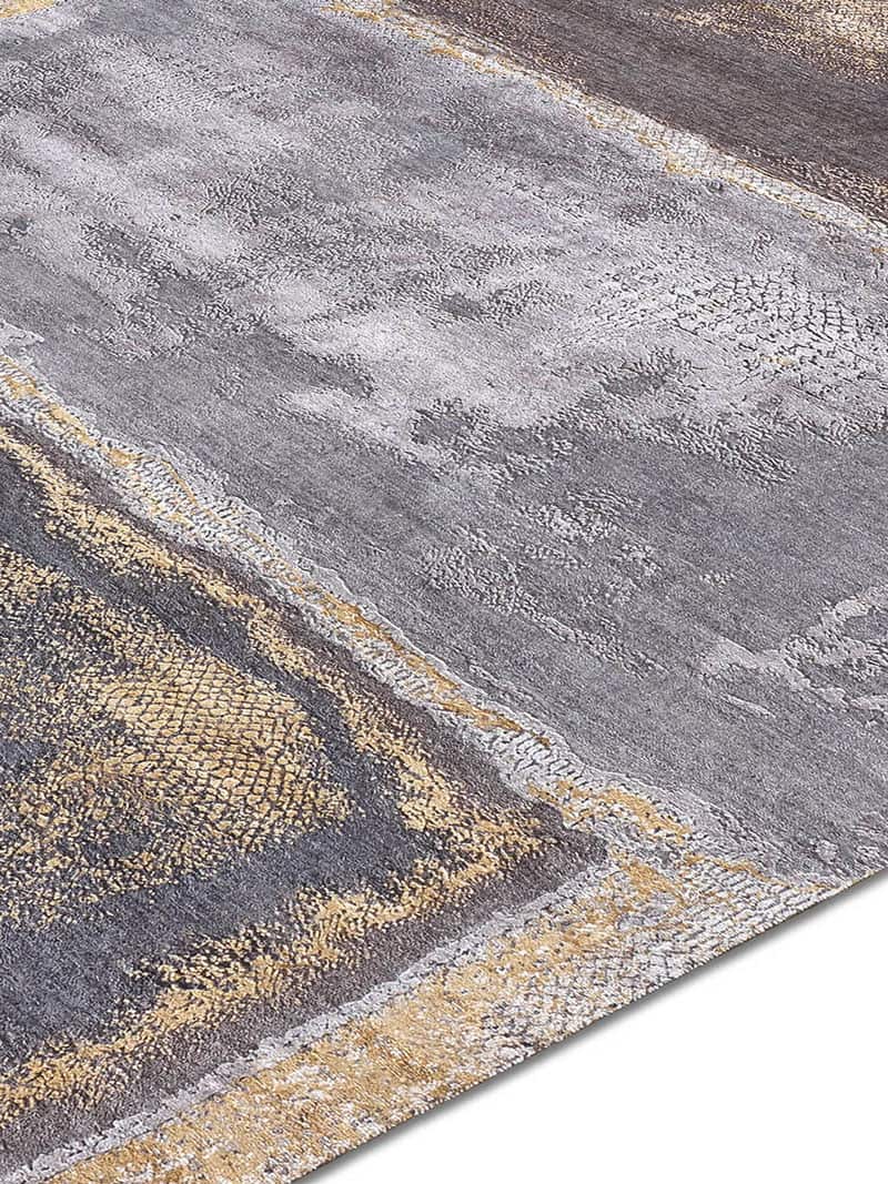 Gold Silver Hand-Woven Exquisite Rug | Size: 140 x 210 cm