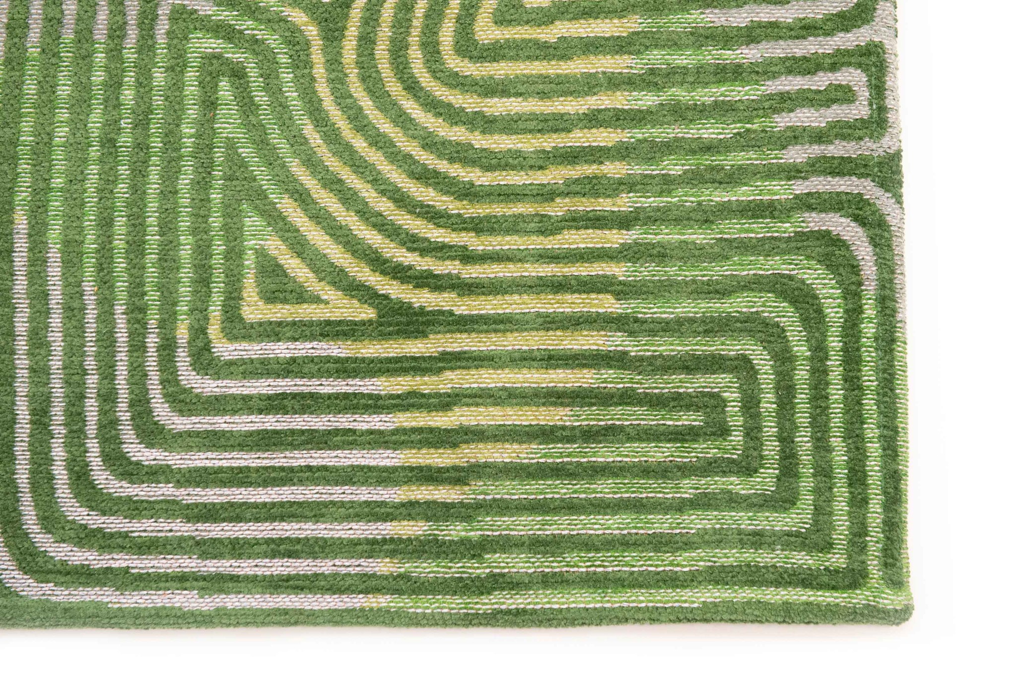 Green Waves Belgian Flatwoven Rug | Size: 170 x 240 cm