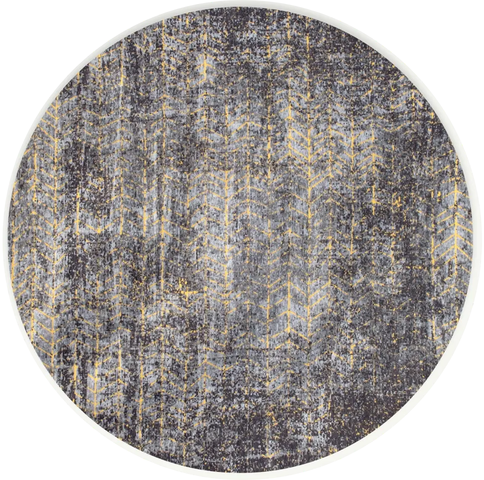 Sparkling Charcoal Luxe Round Rug | Size: Ø 140 cm