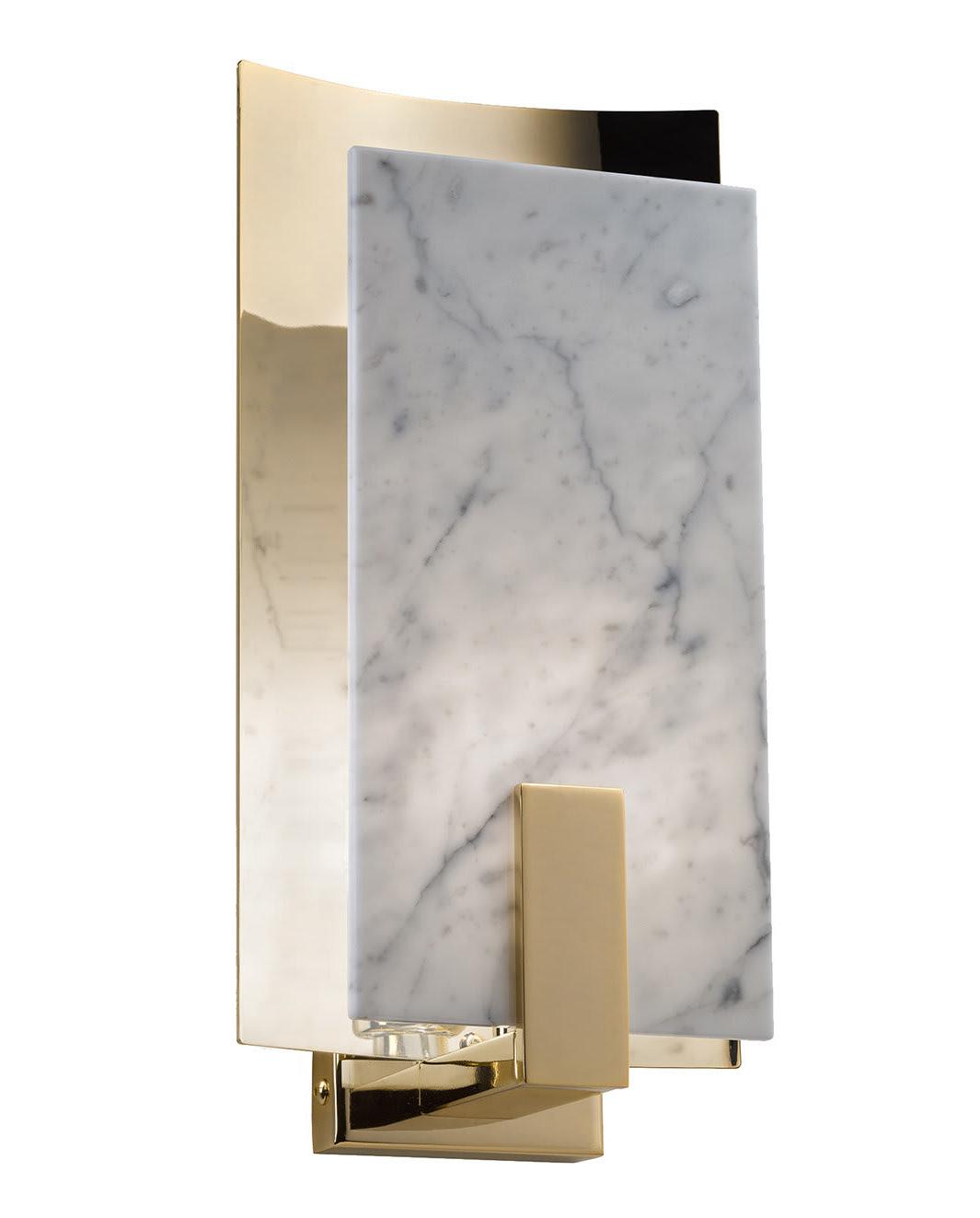 Brass & Carrara Marble Wall Sconce