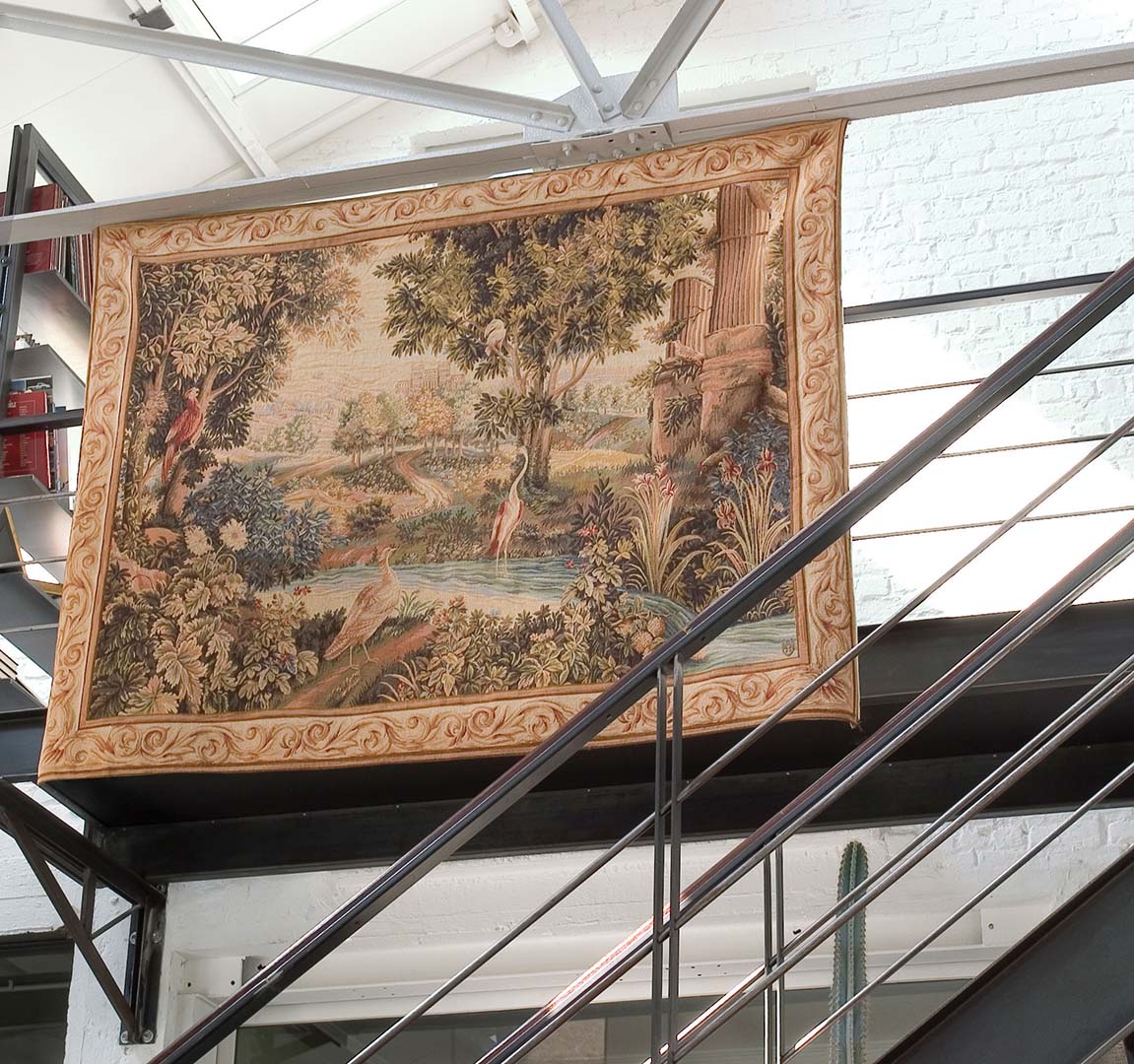 Horizontal Greenery with Birds Tapestry