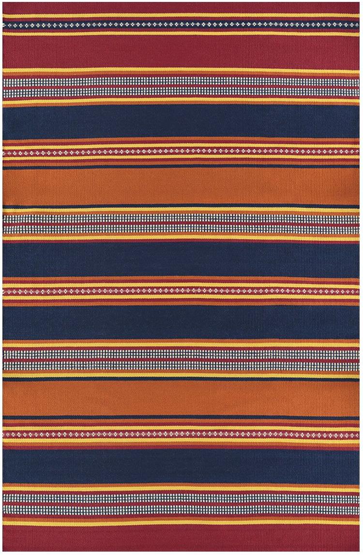 Designer Striped Red Indoor / Outdoor Luxury Rug