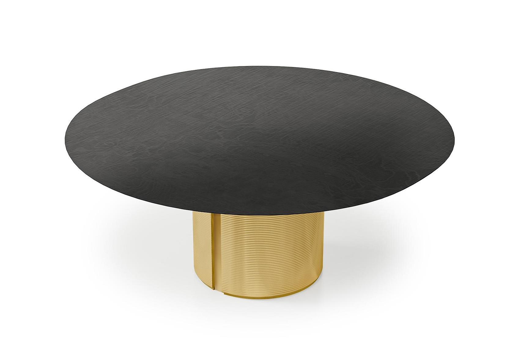 Black & Gold Circular Dining Table Ø180 cm