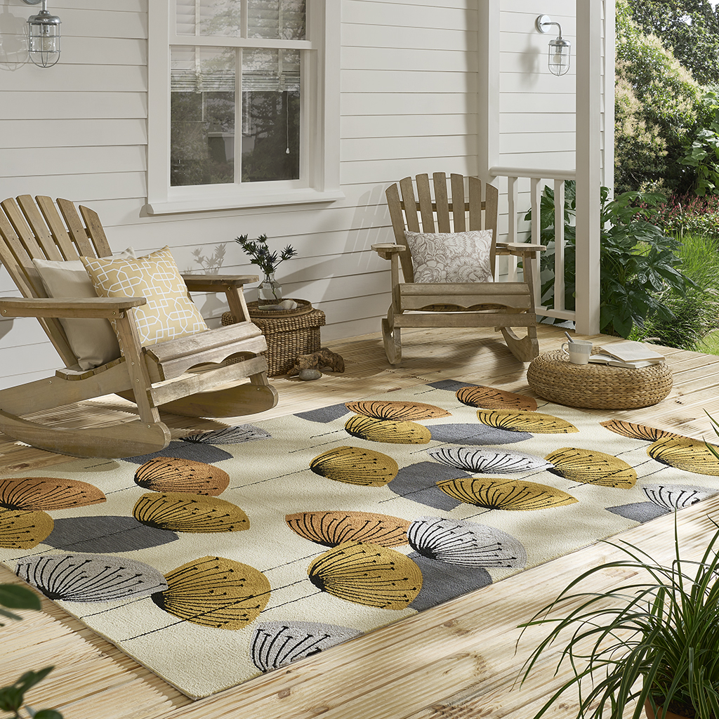 Dand. Clocks Och / Sil Outdoor Rug ☞ Size: 160 x 230 cm