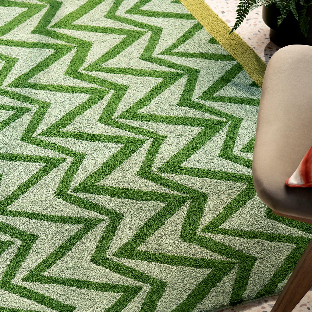 Flat Weave Green Outdoor Rug | Size: 160 x 230 cm