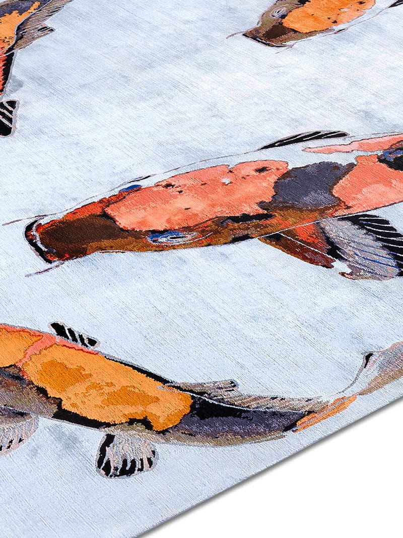 Fish Orange Luxury Hand-Woven Rug