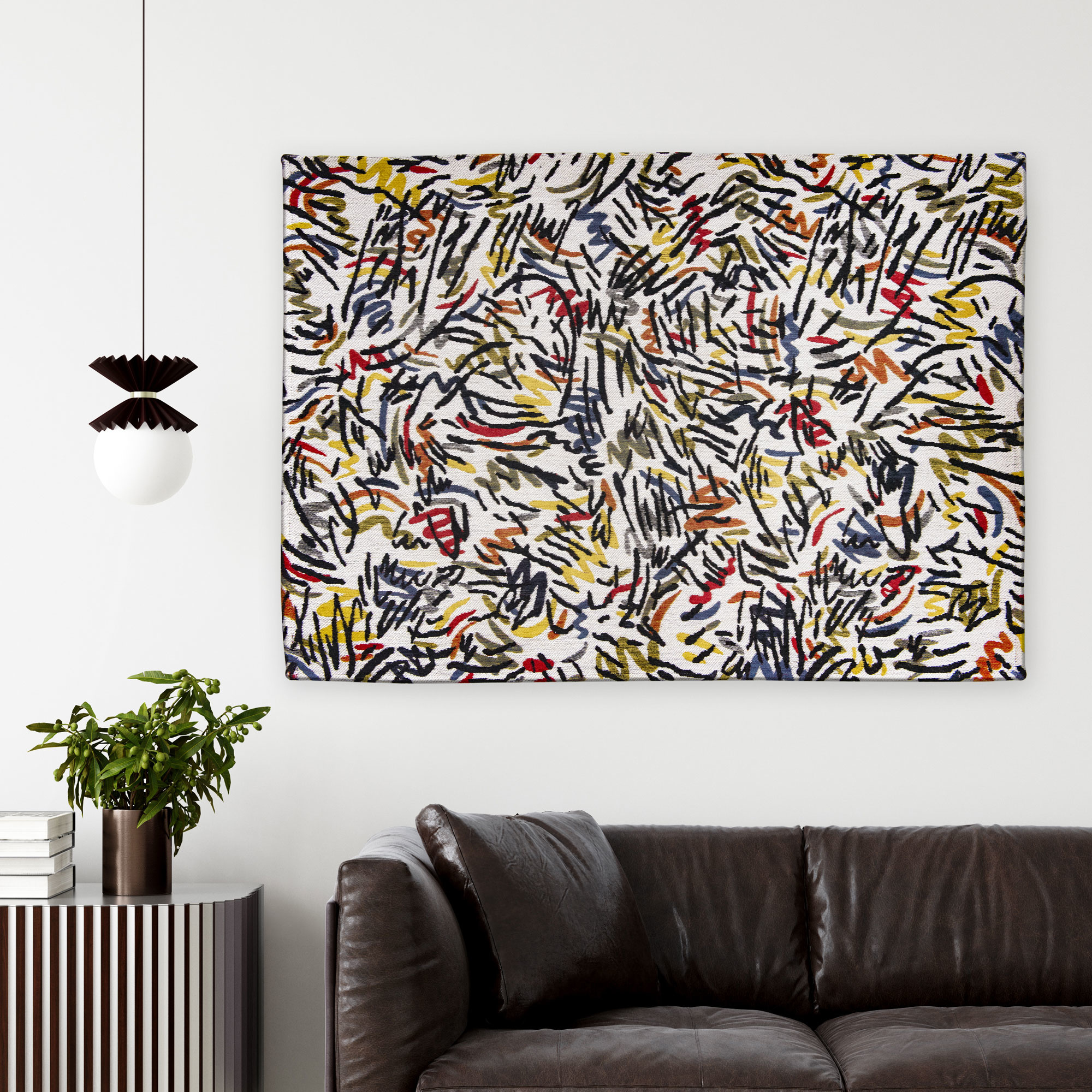 Flatwoven Street Art Belgian Rug ☞ Size: 100 x 140 cm