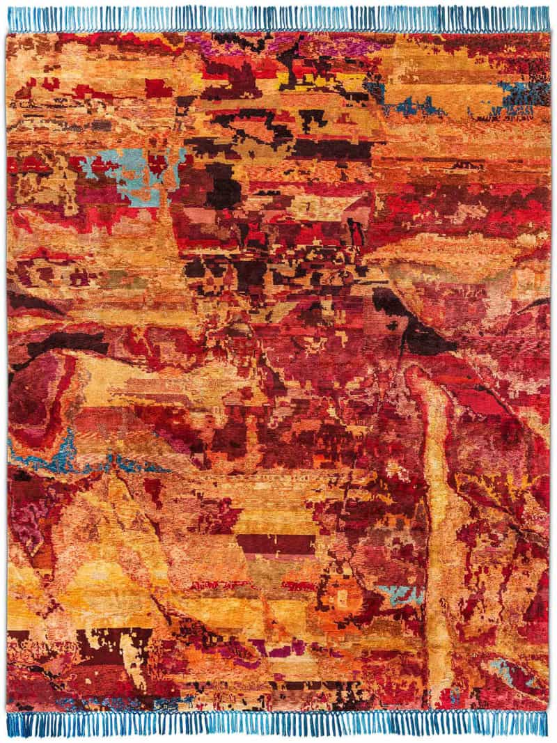 Eco Orange / Red Luxury Hand-Knotted Rug