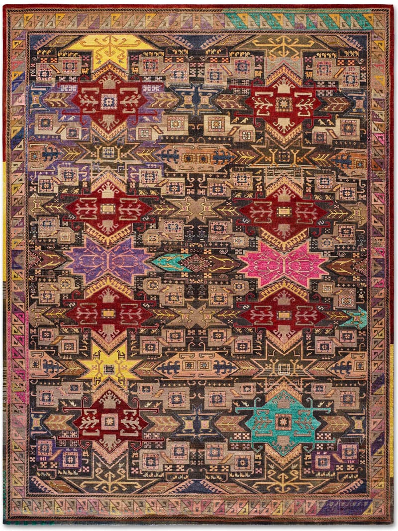 Original Natural Black Hand-Knotted Wool Rug | Size: 122 x 183 cm