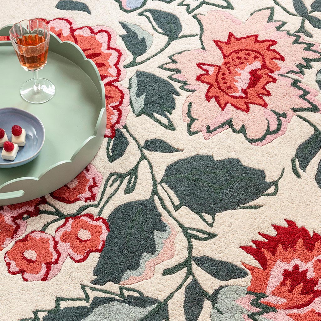 Botanical Floral Poppy Red Rug | Size: 200 x 280 cm