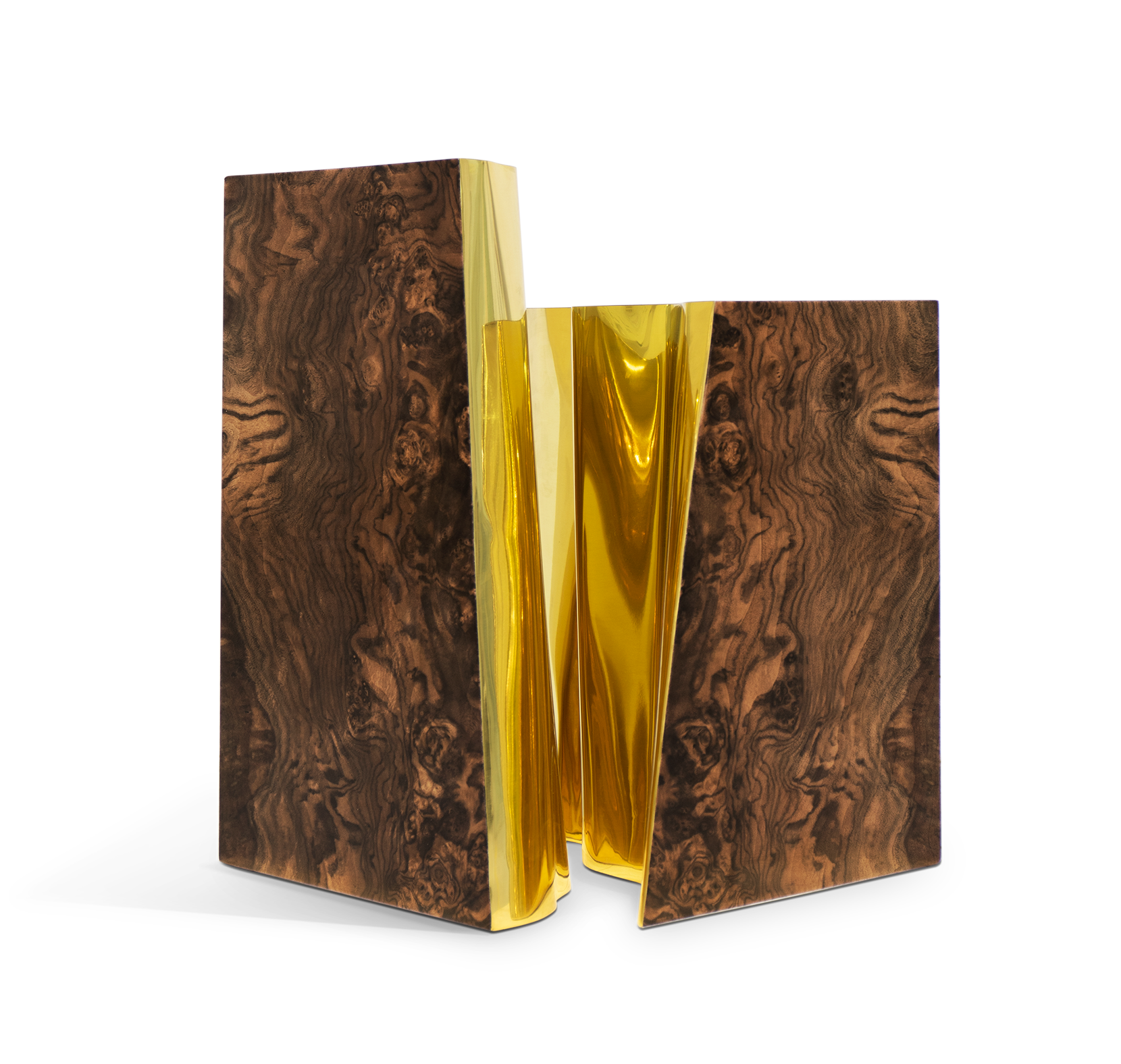 Fissure Walnut Designer Side Table