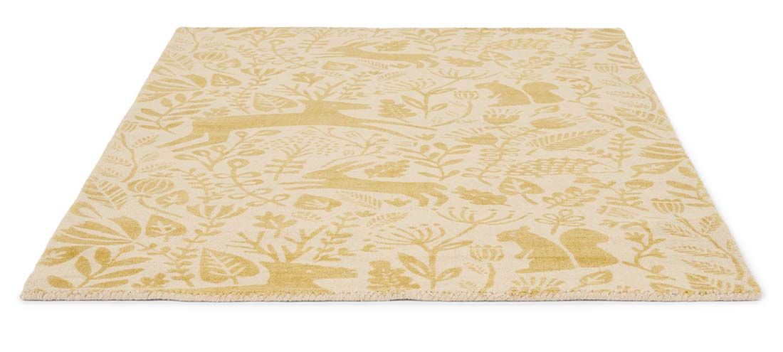 Yellow & Beige Handwoven NZ Wool Rug