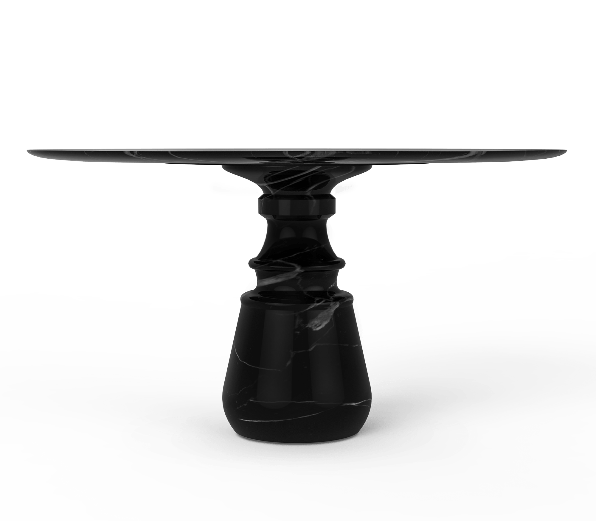Round Nero Marquina Luxe Dining Table