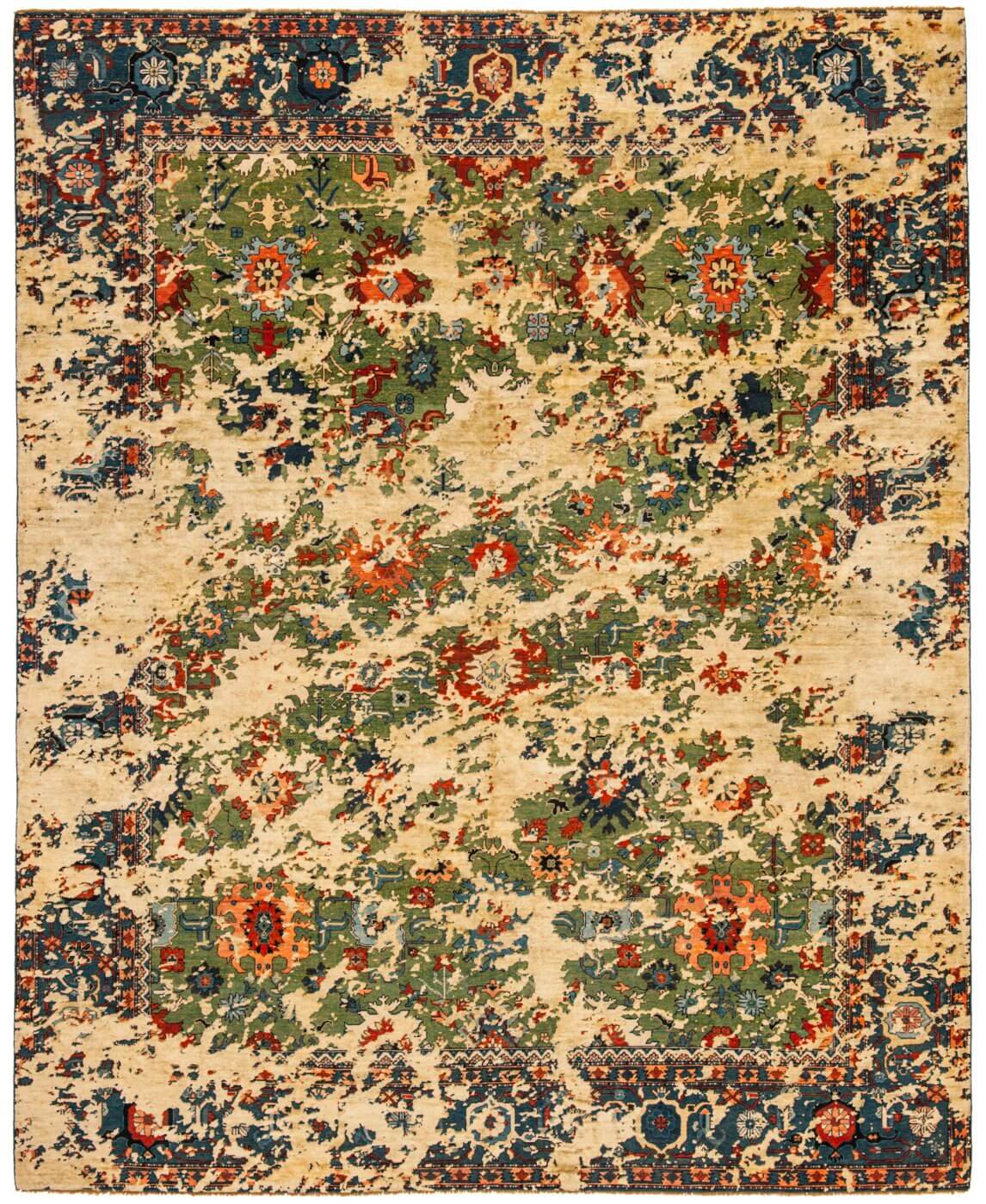 Faded Hand Knotted Vintage Luxury Rug