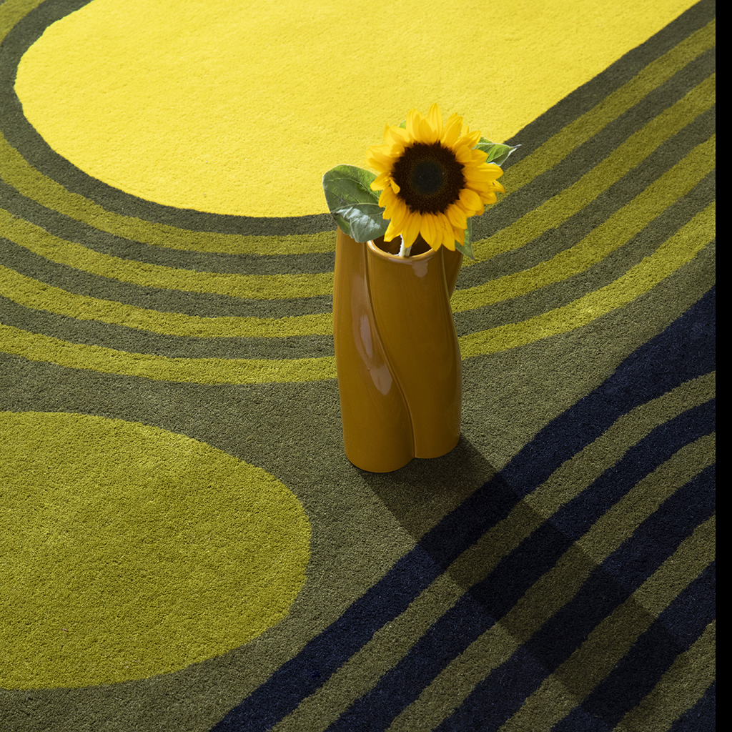 Tulip Green Designer Wool Rug | Size: 200 x 280 cm