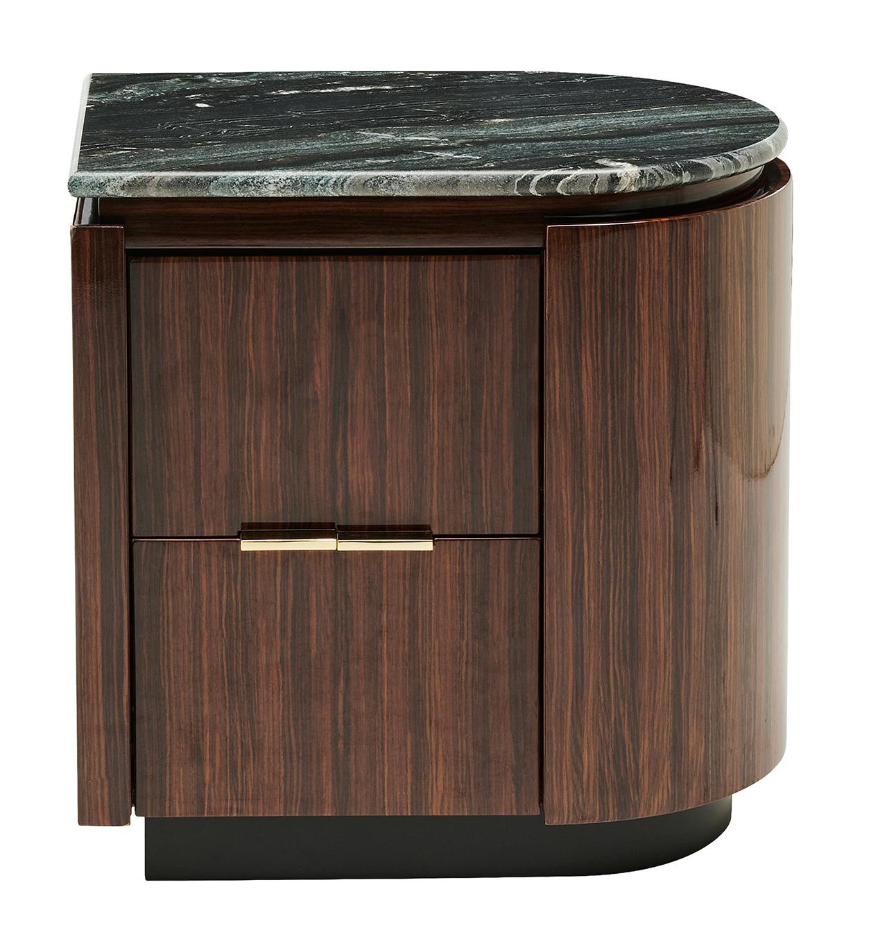 Bea Right Dark Wood Bedside Table