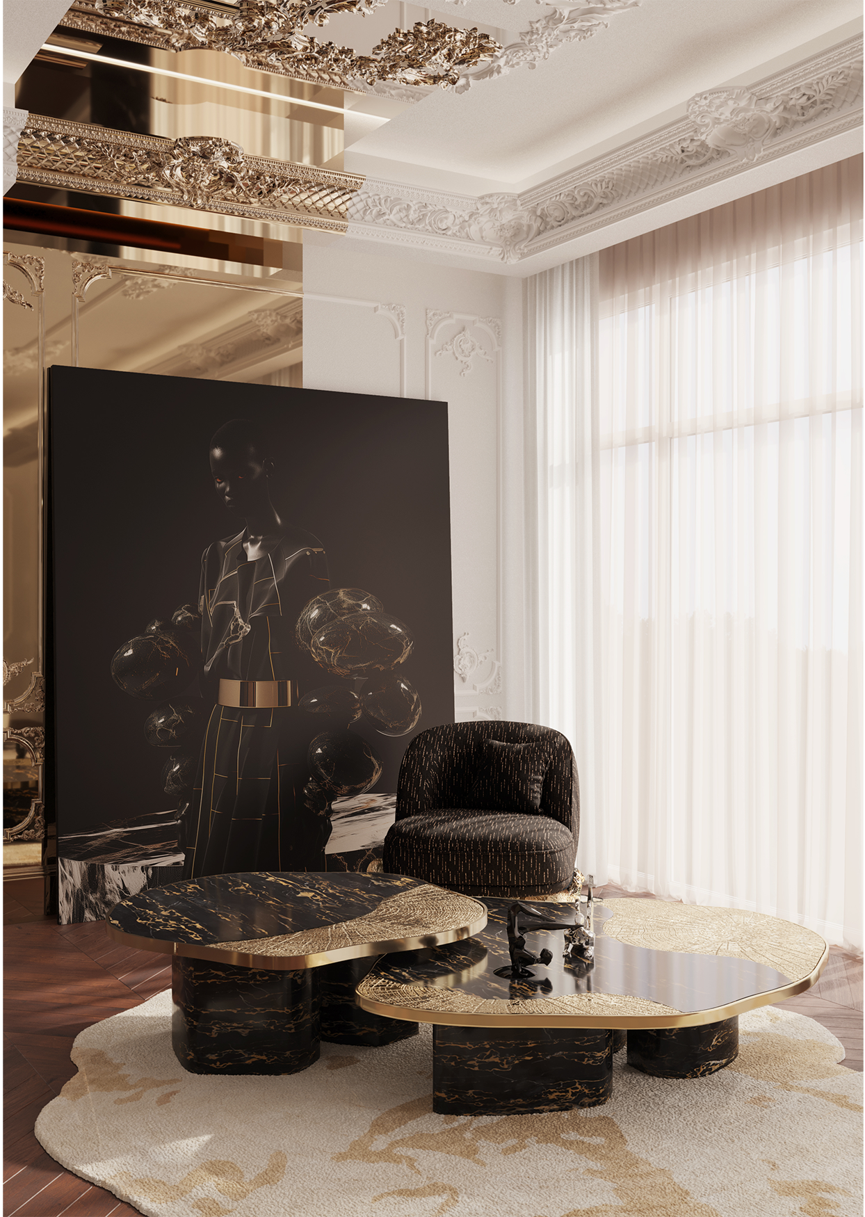 Angora Black Designer Armchair