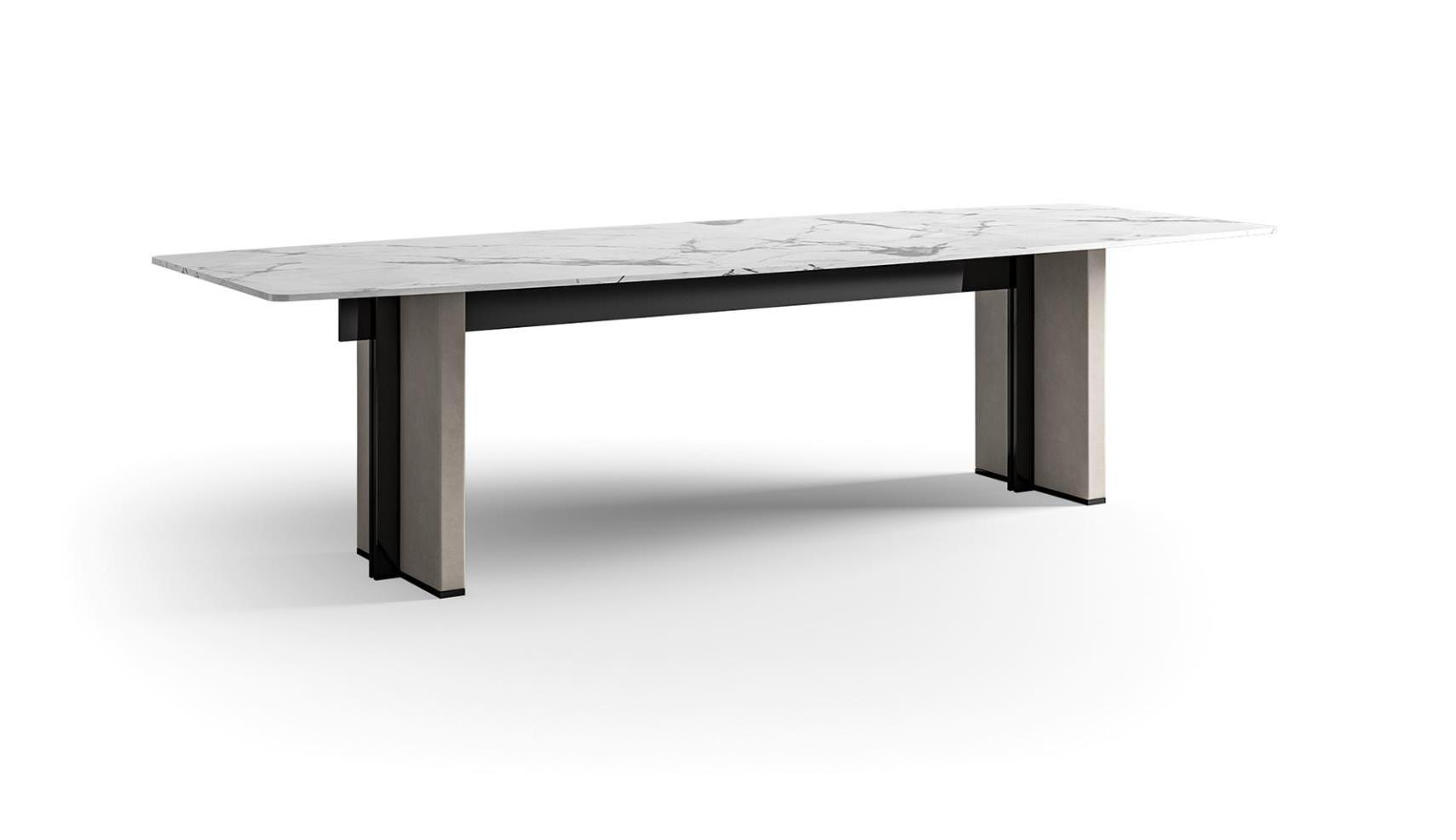 Marble Dining Table with Leather Legs 240cm