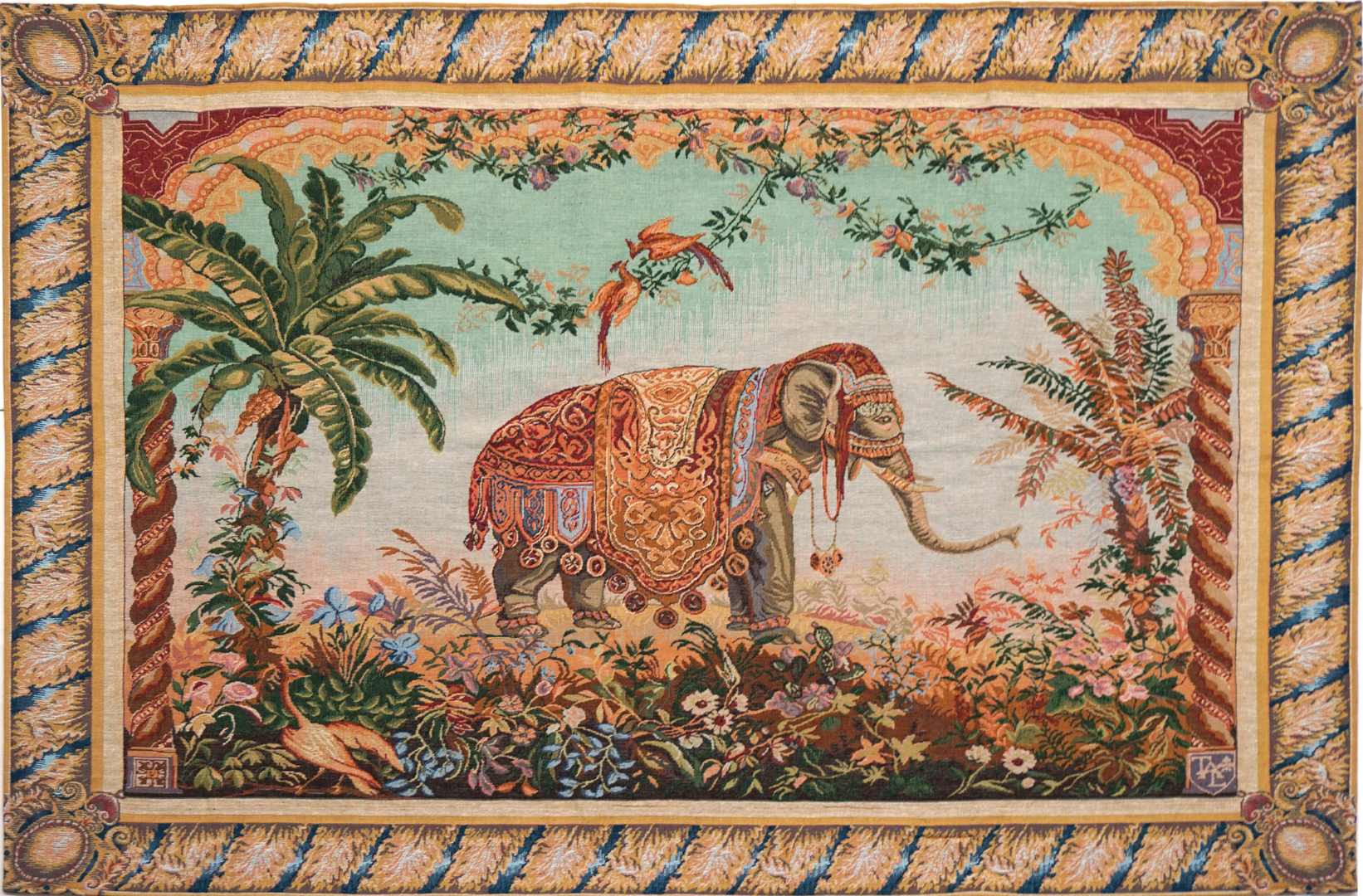 Elephant Ornaments Handwoven Tapestry