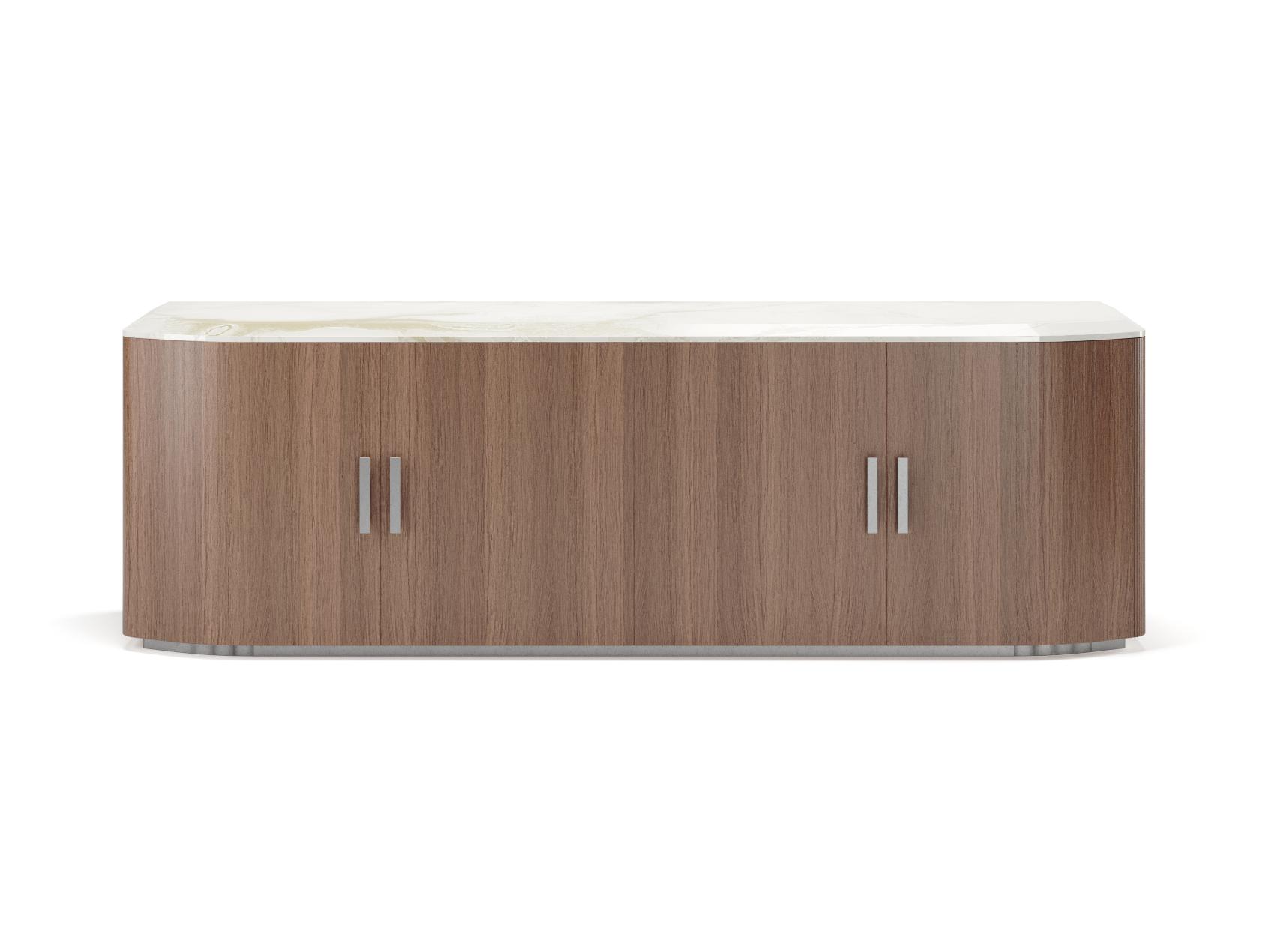Bruce Wood and Marble Sideboard