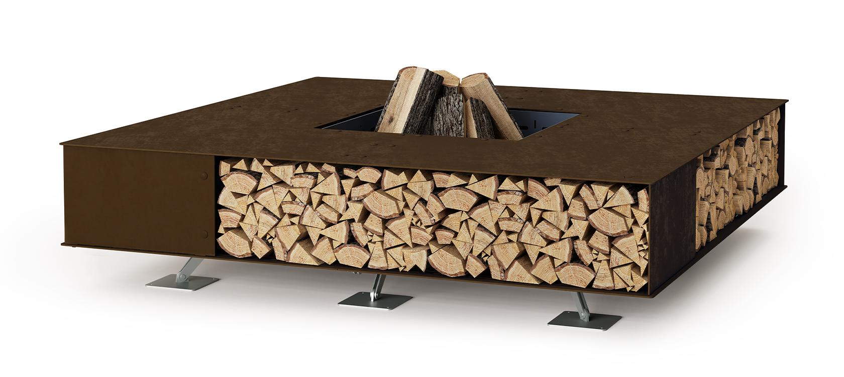 Square Corten Outdoor Fire Pit
