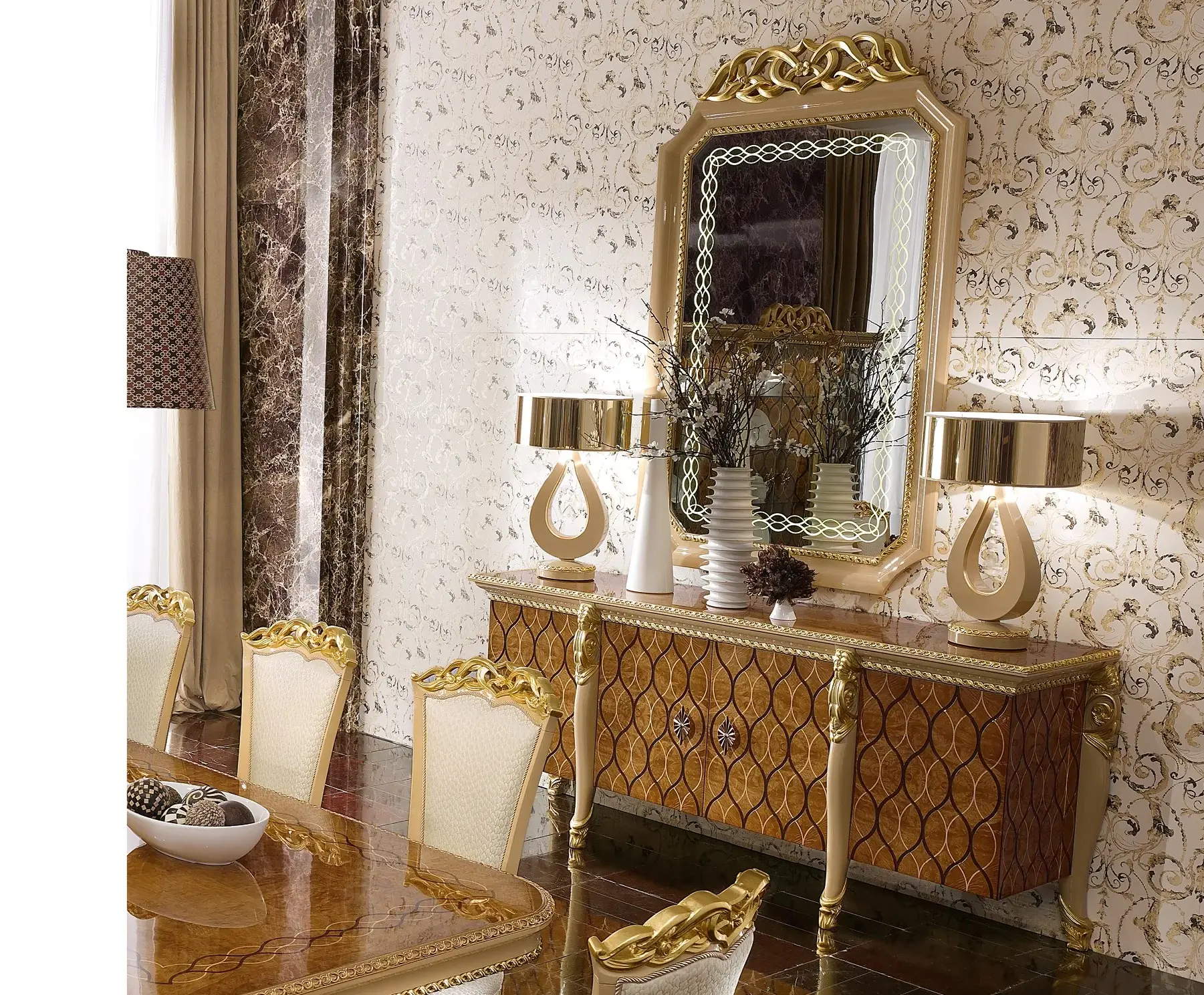 Harmony Beige Classic Wall Mirror