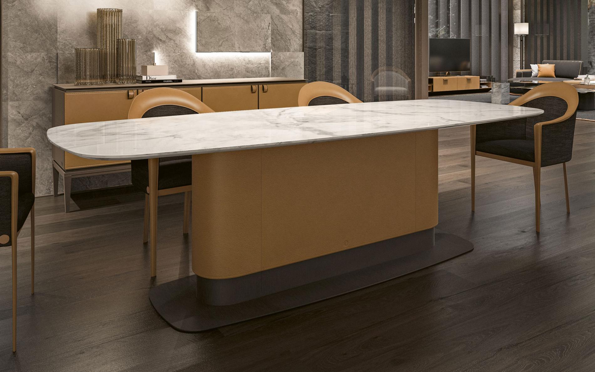 Statement Large Circular Marble Table | Dimensions: W 220 cm