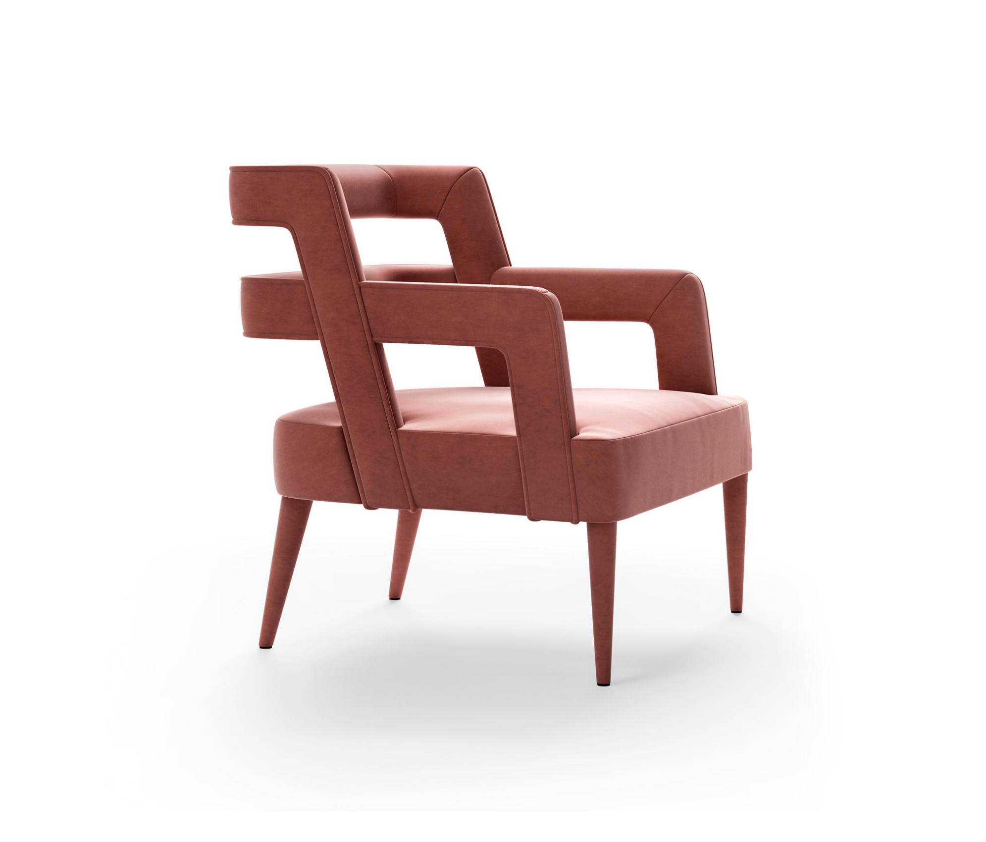Vibrantly Upholstered Pink Armchair