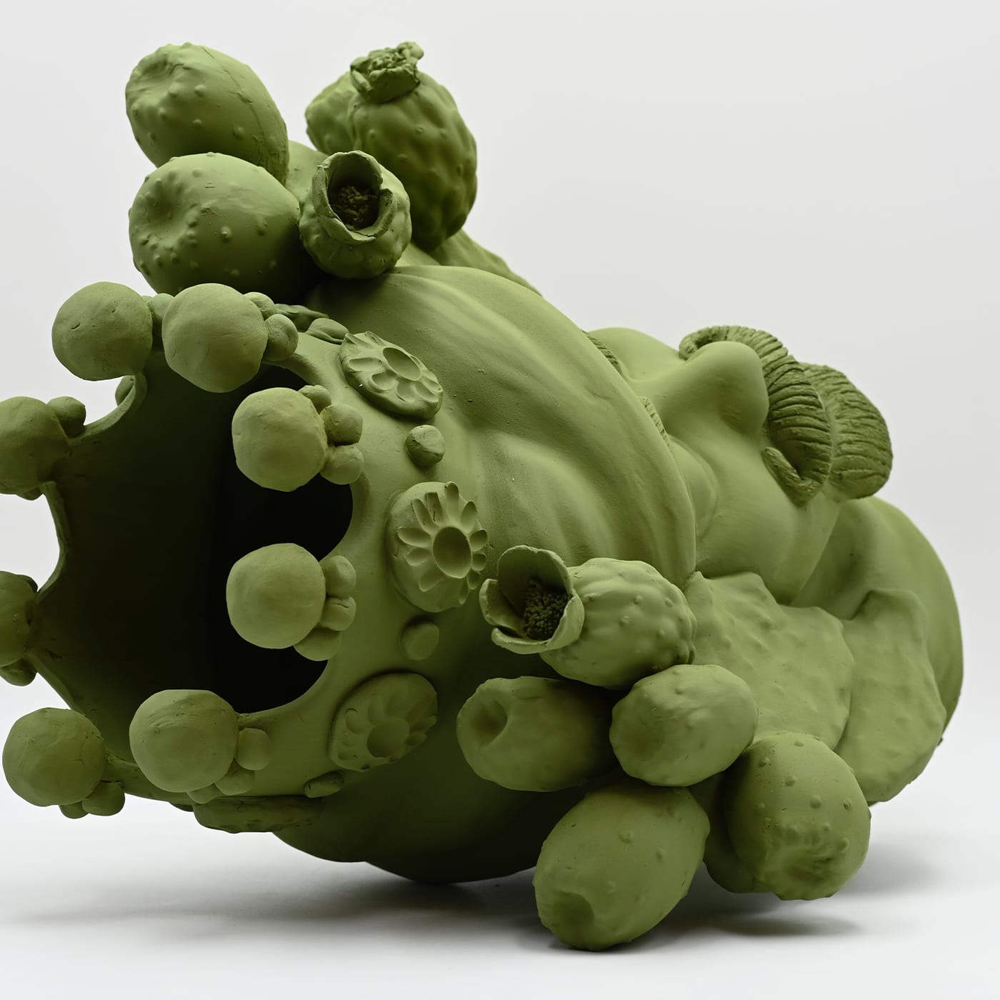 Handcrafted Moor's Head Sculpture in Green