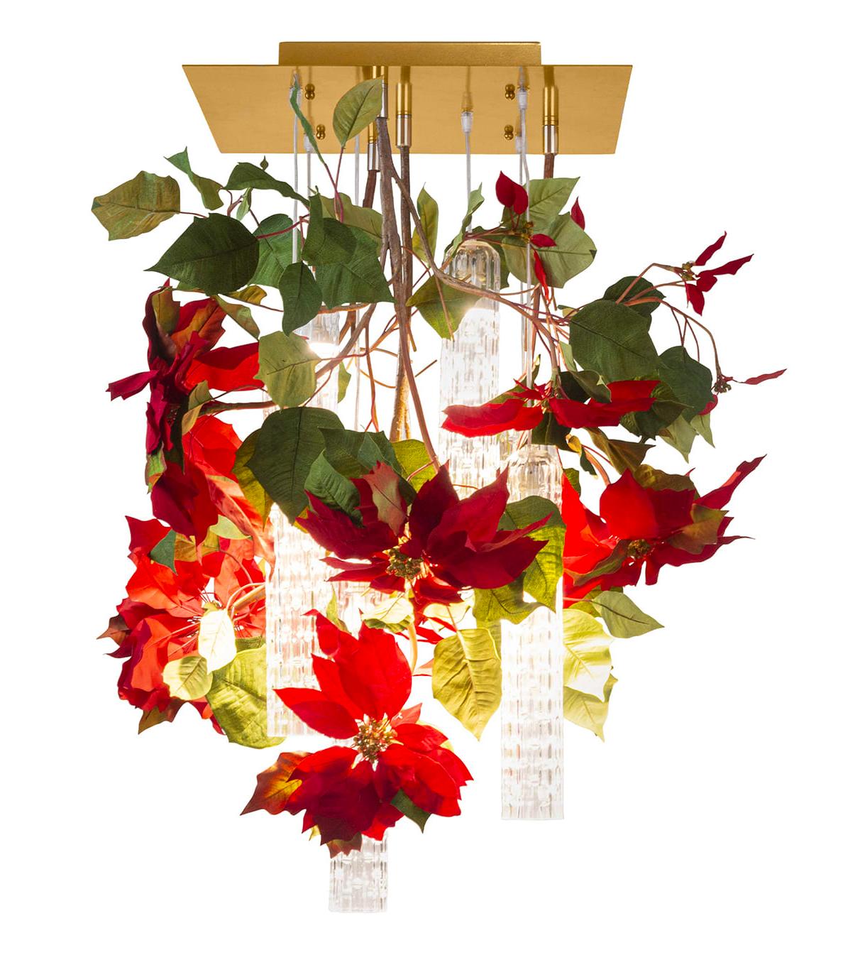 Poinsettia Floral Italian Chandelier