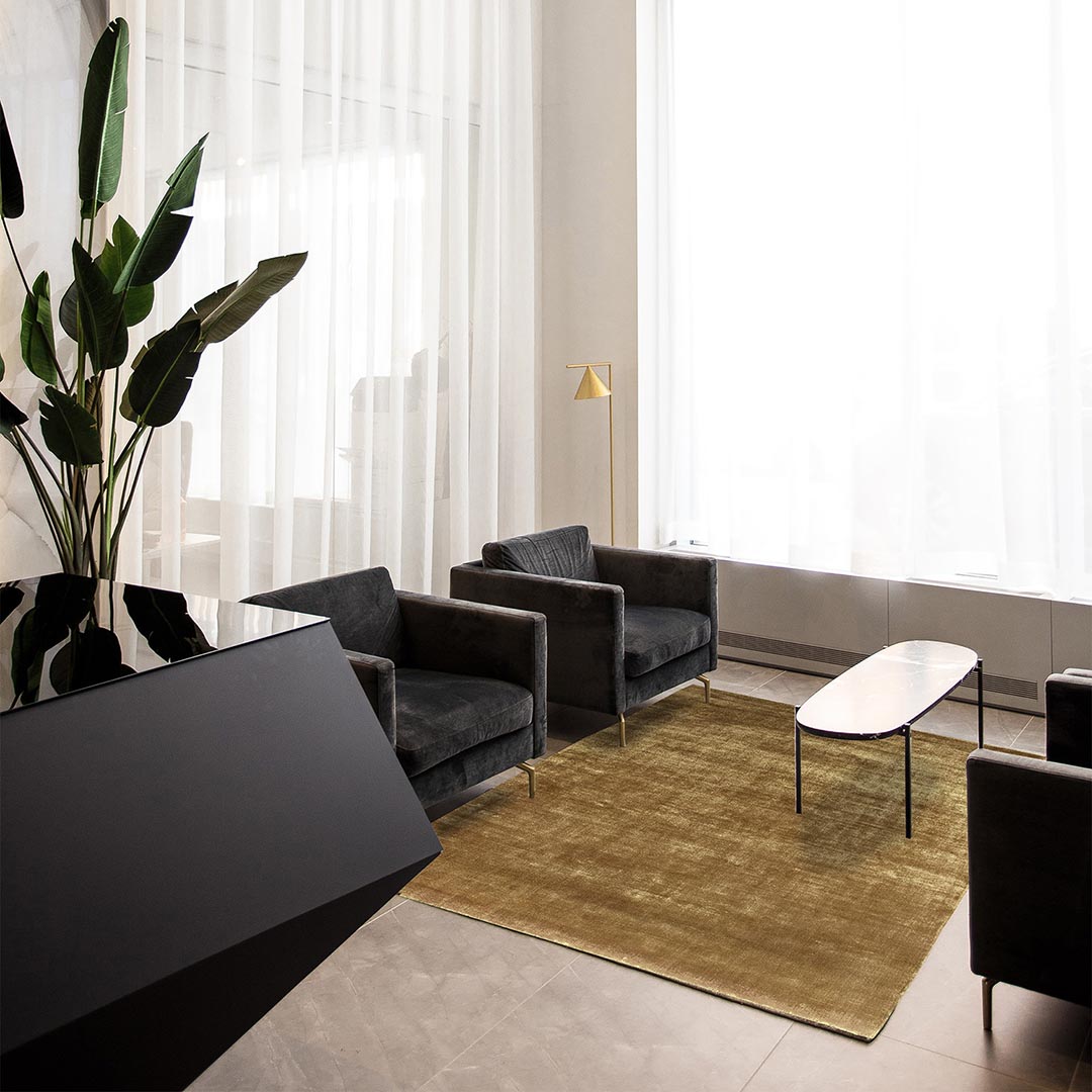 Luce Gold Plain Rug