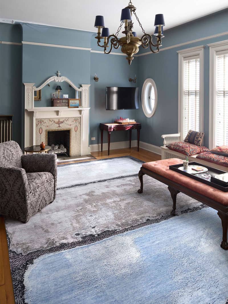 Light Blue Silver Hand-Woven Exquisite Rug | Size: 122 x 183 cm