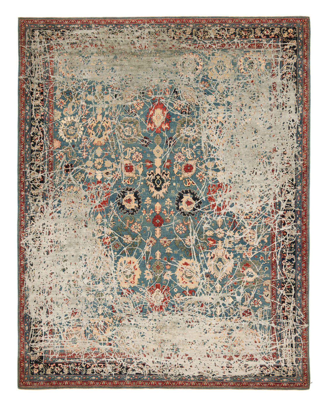 Faded Hand-Knotted Vintage Luxury Rug
