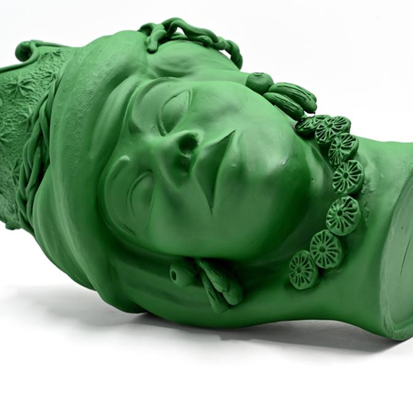 Green Moor's Head Italian Handmade Sculpture