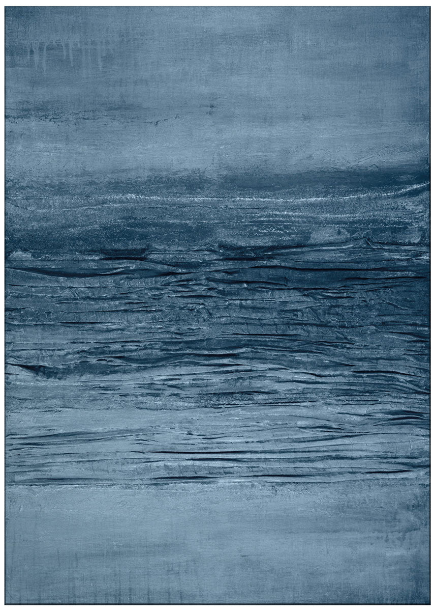 Wave Blue Flat Woven Belgian Rug ☞ Size: 55 x 85 cm