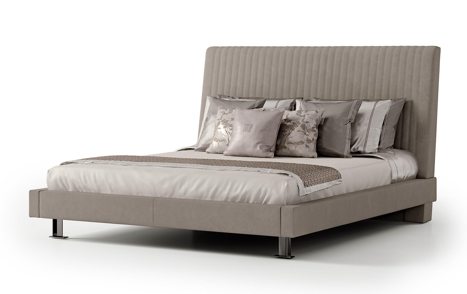 Italian Bed with Leahter Headboard