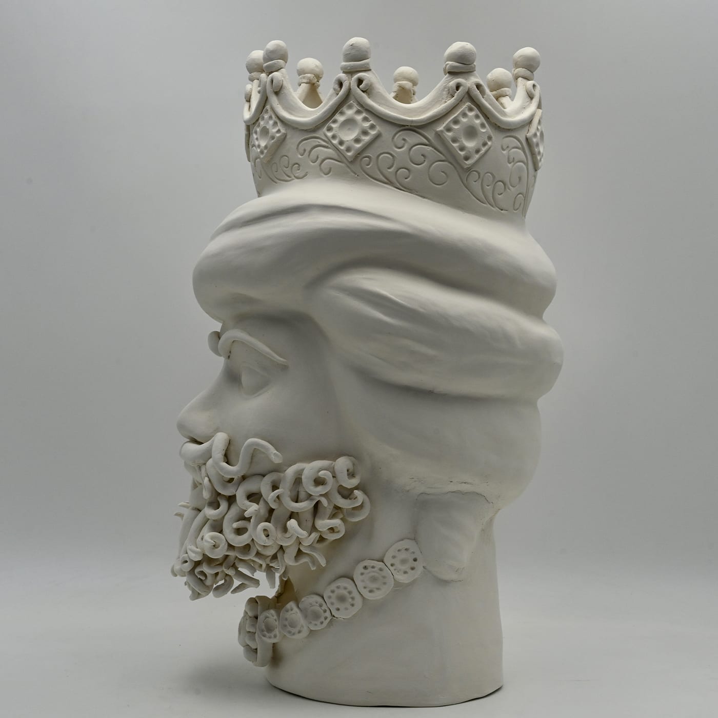 Grey Moor's Head Italian Crafted Sculpture