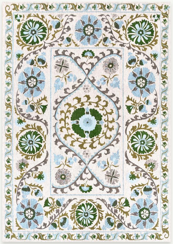 Multicolor Suzani Embroidered Rug | Size: 170 x 240 cm