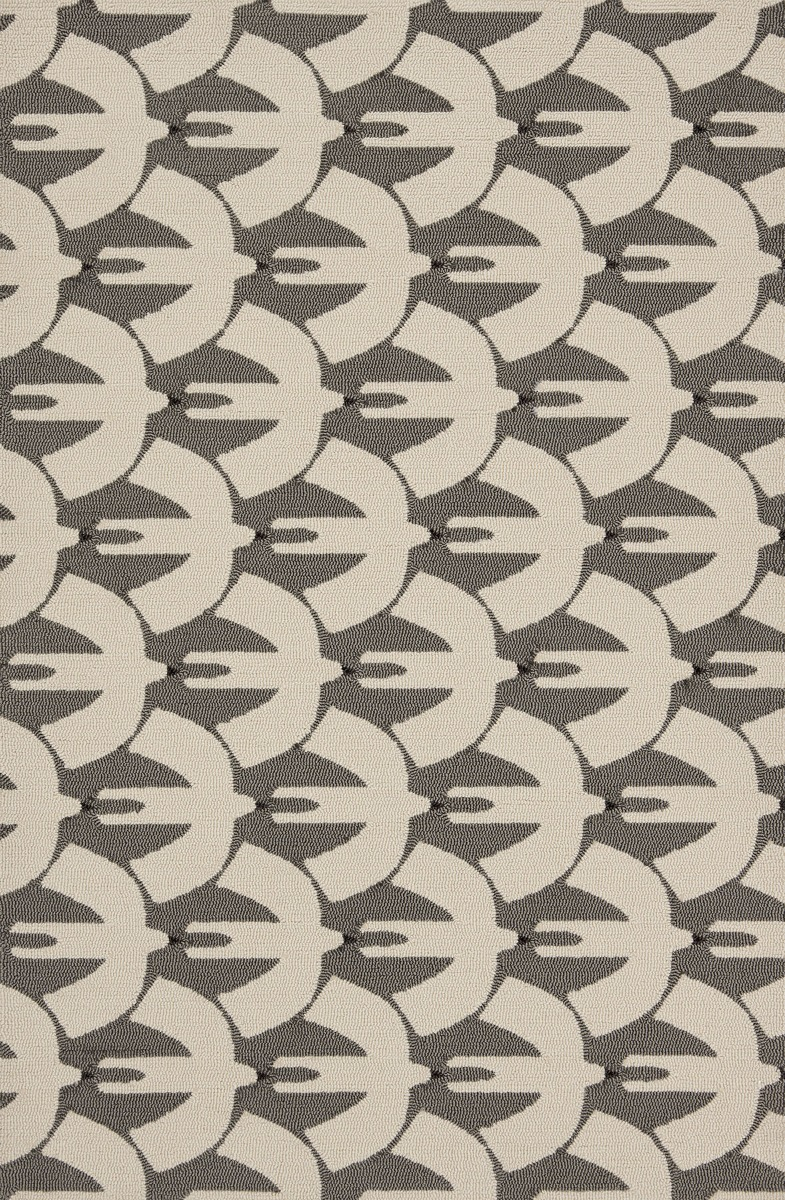 Birds Grey & Beige Outdoor Hand-Woven Rug