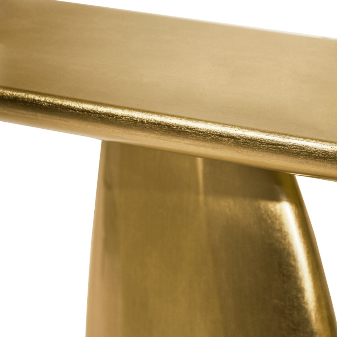 Sculptural Gold Artisan Console Table