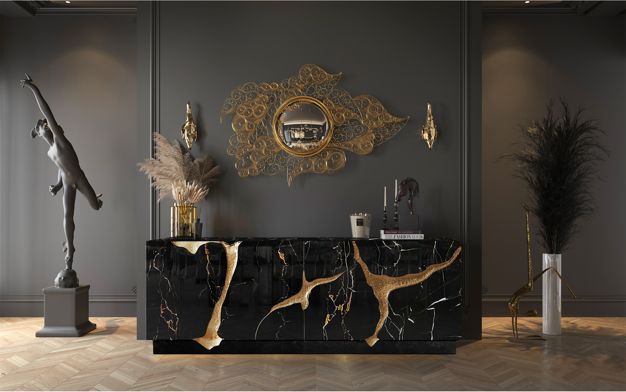 Black & Gold Luxury Sideboard