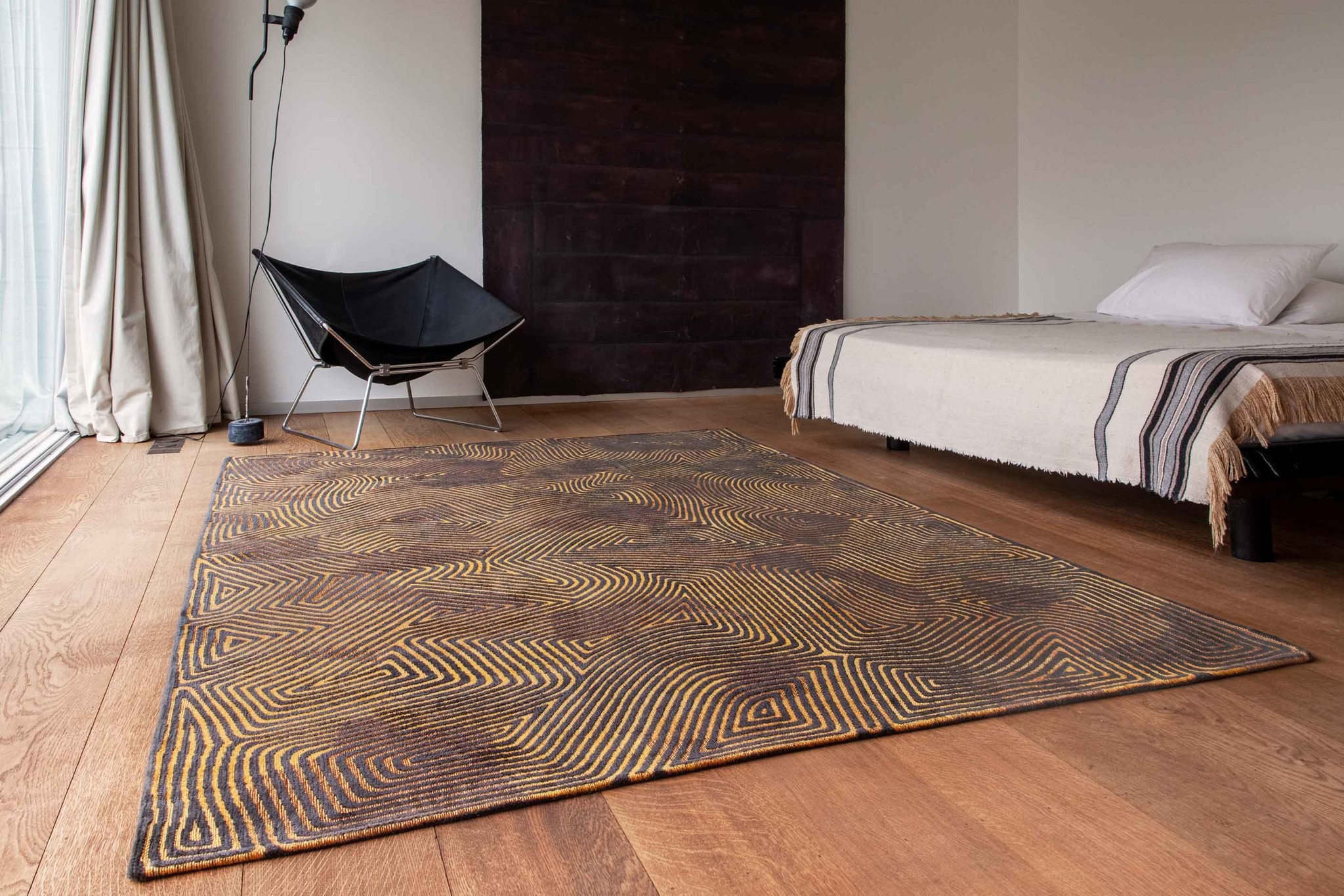 Black Gold Belgian Flatwoven Rug
