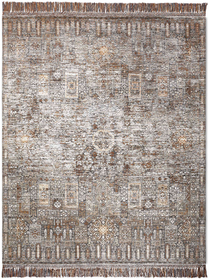 Agra Charcoal Luxury Handwoven Rug | Size: 183 x 274 cm