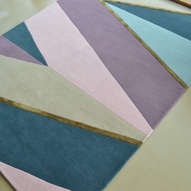 Hand Woven Pink Geometric Rug | Size: 200 x 280 cm