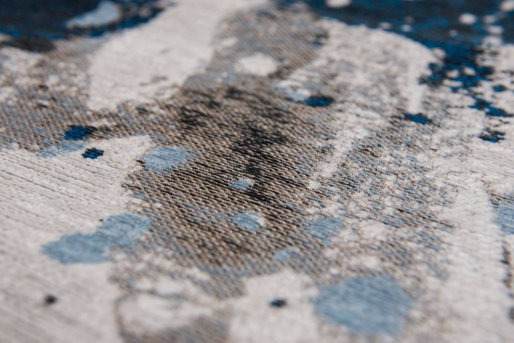 Jacquard Cotton Flatweave Rug Blue Waves