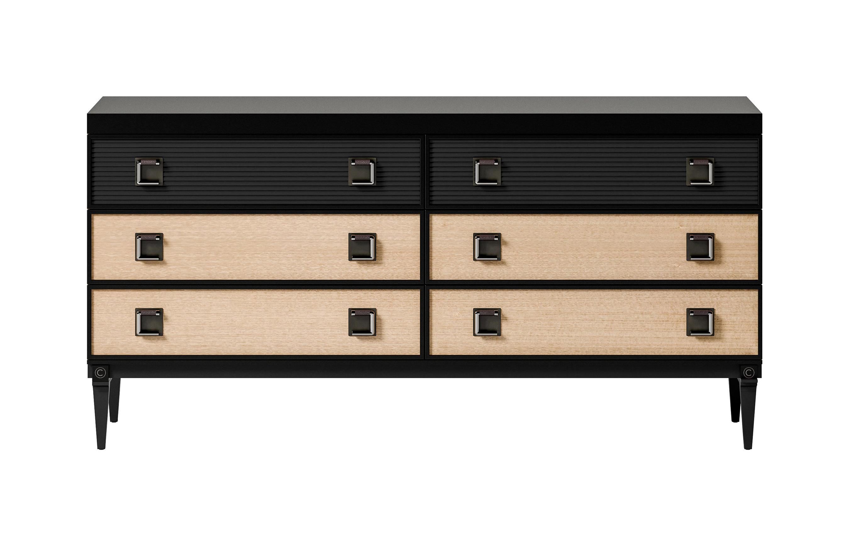 Chic Black/Beige Drawer Chest