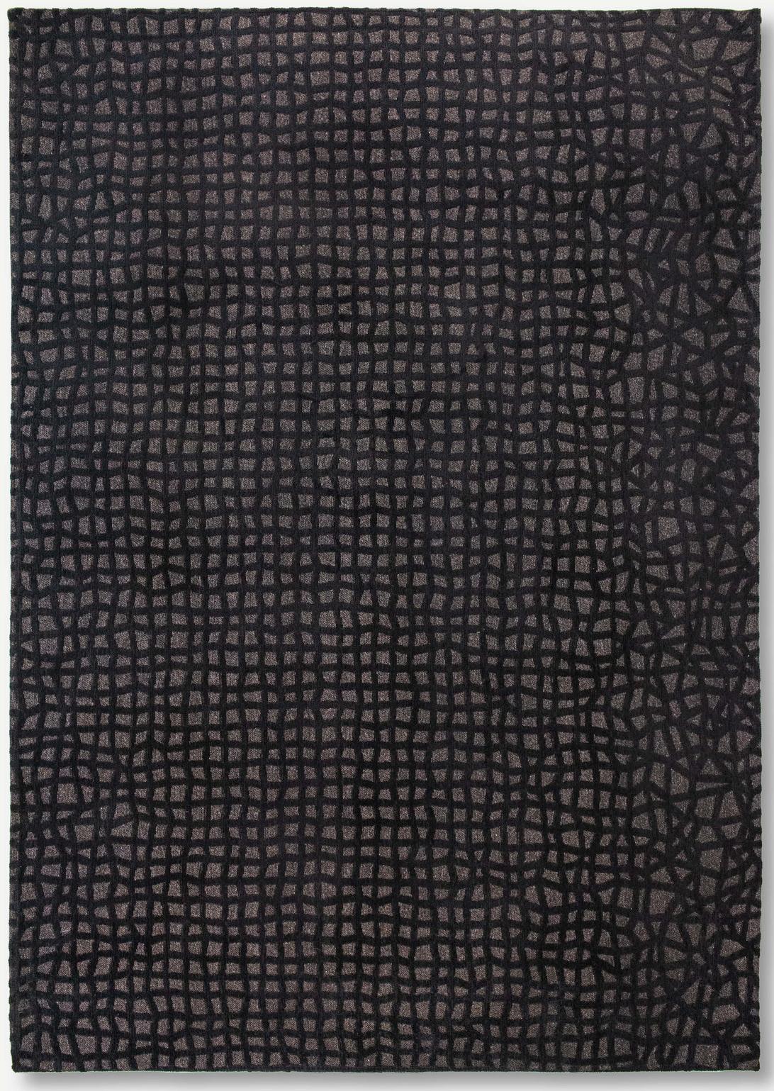Black Checkered Belgian Flatwoven Rug ☞ Size: 170 x 240 cm